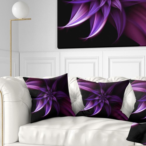 Throw Pillows| Designart 18-in x 18-in Purple Polyester Indoor Decorative Pillow - QN31915