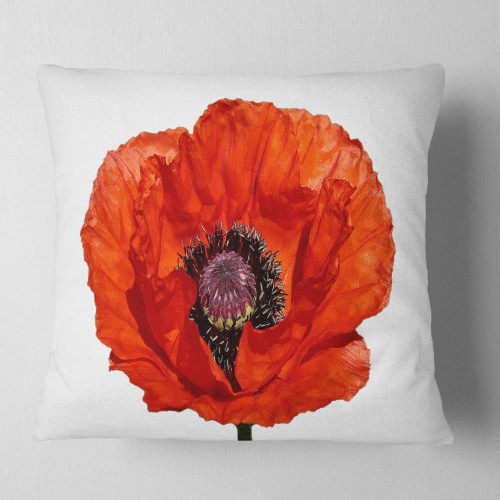 Throw Pillows| Designart 18-in x 18-in Red Polyester Indoor Decorative Pillow - HH70412