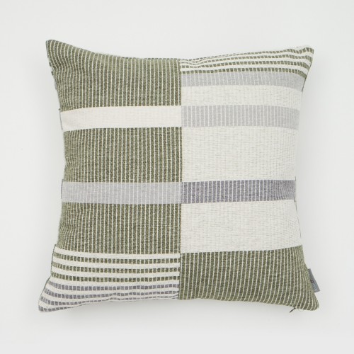 Throw Pillows| EVERGRACE Olov 18-in x 18-in Winter Moss Green 80% Polyester 20% Recycled Cotton Indoor Decorative Pillow - LC40560