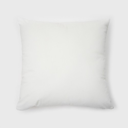 Throw Pillows| FRESHMINT Cord Ribbed 18-in x 18-in White 100% Polyester Indoor Decorative Pillow - LE42007
