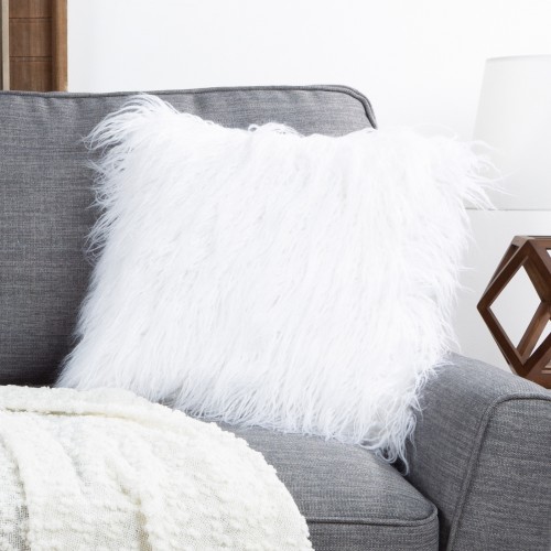 Throw Pillows| Hastings Home Pillows 18-in x 18-in White Polyester and Polyacrylic Indoor Decorative Pillow - JD04374