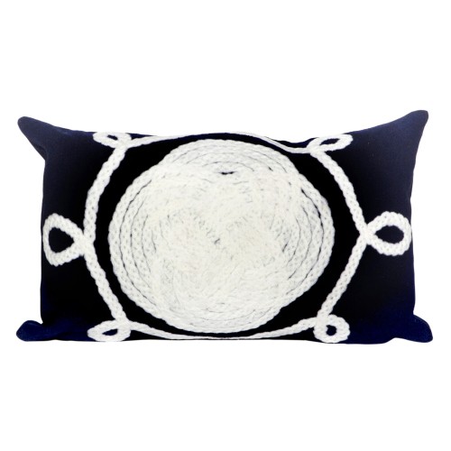 Throw Pillows| Liora Manne Visions II 12-in x 20-in Navy Ornamental Knot Indoor Decorative Pillow - MO92455
