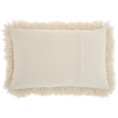 Throw Pillows| Mina Victory Shag 20-in x 14-in Cream 100% Polyester Indoor Decorative Pillow - XT61541