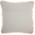 Throw Pillows| Mina Victory Shag 20-in x 20-in White Cotton Poly Yarn Indoor Decorative Pillow - SU74185