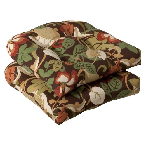 Throw Pillows| Pillow Perfect Coventry Cafe 2-Piece 19-in x 19-in Brown, Green Polyester Indoor Decorative Pillow - MU47339