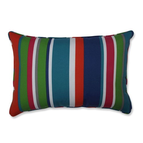 Throw Pillows| Pillow Perfect St. Lucia Stripe 2-Piece 16-1/2-in x 24-1/2-in Blue Cotton Indoor Decorative Pillow - NB91435