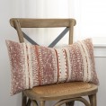 Throw Pillows| Rizzy Home Poly filled pillow 14-in x 26-in Rust/Natural 100% Textured Cotton Indoor Decorative Pillow - JT75861
