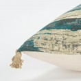 Throw Pillows| Rizzy Home Poly filled pillow 20-in x 20-in Teal/Natural 100% Cotton Indoor Decorative Pillow - UQ24409