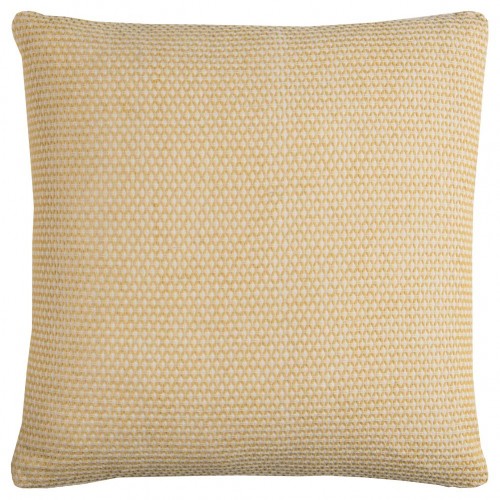 Throw Pillows| Rizzy Home Poly filled pillow 22-in x 22-in Yellow Ivory 100% Cotton Indoor Decorative Pillow - US15375