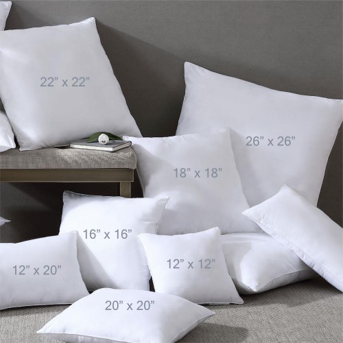 Throw Pillows| Swift Home Cotton Blend Pillow Insert 2-Pack 22-in x 22-in White 6D Polyester Fiber Filling Indoor Decorative Insert - TI27047