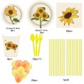 113PCS Sunflower Disposable Tableware DreamJ Sunflower Party Supplies with Sunflower Paper Plates Cups Napkins Straws Balloons More for Baby Shower Bridal Shower,Birthday Party Decoration Sunflower
