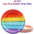 30pcs Push Pop Bubble Party Favor Plate Pop Push Bubble Plate For Birthday Wedding and Party Decorate Supplies