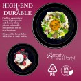 360 Piece Elegant Disposable Plastic Dinnerware Set for 60 Guests Fancy Silver Rimmed Black Dinner Plates Dessert Plates Cutlery Set & Party Cups For Wedding Easter Birthday & All Occasions