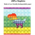 41pcs Pop Push Party Supplies Include 20 Plates 20 Napkins and 1 Tablecloth for the Pop Push Birthday Party Decoration Pop Push Bubbles Party Supplies