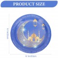 Amosfun Disposable Napkin Paper Plates Eid Mubarak Napkin Party Tableware