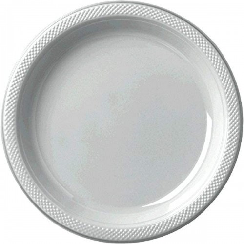 amscan Round Silver Luncheon Plastic Plates 20 Ct. | Party Tableware
