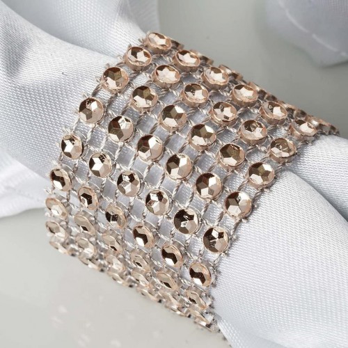 BalsaCircle 20 pcs Champagne Diamond Napkin Rings for Wedding Party Events Restaurant Holiday Tableware Dinner Kitchen Home