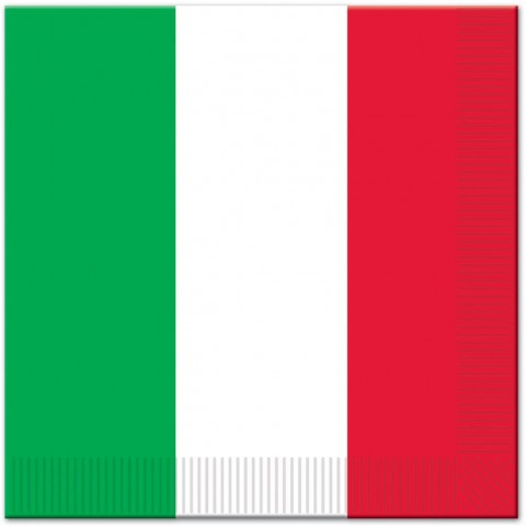 Beistle 16 Piece Disposable Paper Italian Flag Lunch Napkins Fiesta Tableware Christmas Party Supplies
