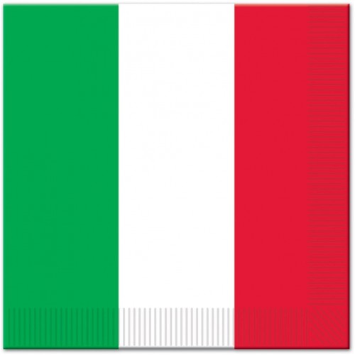 Beistle 16 Piece Disposable Paper Italian Flag Lunch Napkins Fiesta Tableware Christmas Party Supplies