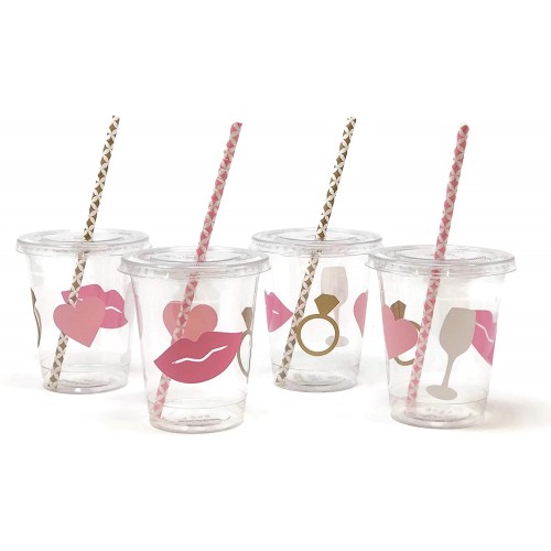 Bridal Shower Bachelorette Party Disposable Cups 12 Set