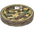 Camo Party Supplies Set 24 9" Plates 24 7" Plates 24 9 Oz Cups 50 Luncheon Napkins Birthday Decorations Hunting Army Camouflage Military Paper Pack Tableware Set Camo party Favors by Gift Boutique