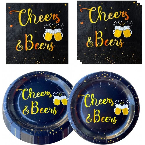 Cheers Beers Birthday Party Supplies16 Plates and 16 Napkins for Cheers Beers Theme Birthday Party Decorations