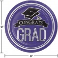 Class of 2022 Graduation School Spirit Purple & Black Party Supply Tableware Kit & Decorations for 36 Guests 147 PCS