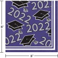 Class of 2022 Graduation School Spirit Purple & Black Party Supply Tableware Kit & Decorations for 36 Guests 147 PCS
