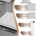 Disposable Plastic Dinnerware Set for 60 Guests Includes Fancy Square White Dinner Plates Dessert Salad Plates Silverware Set Silver Cutlery & Cups For Wedding Birthday Party & Other Occasions