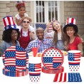 Kicpot 69 Pcs National Day Flag Pentagram Tableware Set Party Supplies Cutlery Set with Paper Plates Cups Napkins Straws for Birthday Party Festival Day Decorations 8 Guests