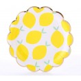 LUOZZY 20pcs 7 Inches Paper Plates Fruit Party Tableware Creative Paper Plate Party Supplies for Home Lemon Pattern