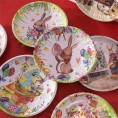 Luxshiny 4pcs Rabbit Easter Party Plate Bunny Rabbit Dessert Plates Cake Stand Food Server Display Tray Party Tableware Crafts for Kitchenware Lovers Wedding