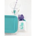 Mermaid Cups 12 Set Plastic Lids Straws Birthday Party Supplies Baby Shower