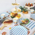 Pandecor 120 Pieces Oktoberfest Party Disposable Tableware Set -Serves 30- Include Dinner Plates,Dessert Plates,Cups,Napkins for Beer Festival Party 120 Pieces