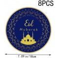 Ramadan Party Paper Tableware Set Eid Mubarak Paper Plates Cups and Napkins Dinnerware Islamic Muslim Party Supplies