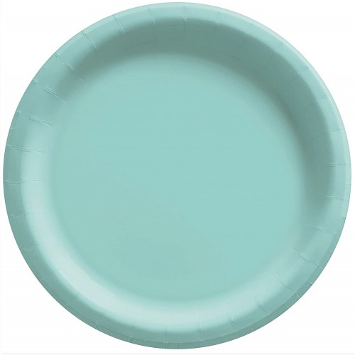 Robin's-Egg Blue Round Dinner Paper Plates 20 Ct. | Party Tableware | 10"