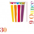 Serves 30 Rainbow Party Pack 30 cups 9 oz 30 Dessert Plates 7" 30 Dinner Plates 9" 30 Napkins Serves 30
