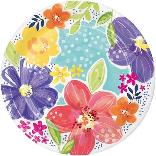 Spring Floral Paper Plates 24 ct
