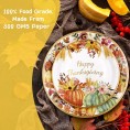 Thanksgiving Paper Plates 48 Pcs Fall Disposable Dinnerware Set for 24 Guests Give Thanks Theme Party Supplies Happy Thanksgiving Autumn Tableware Set
