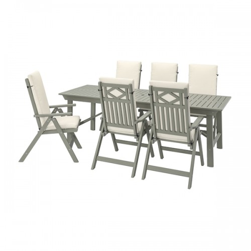 BONDHOLMEN Table + 6 reclining chairs