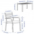 SJÄLLAND Table and 4 armchairs