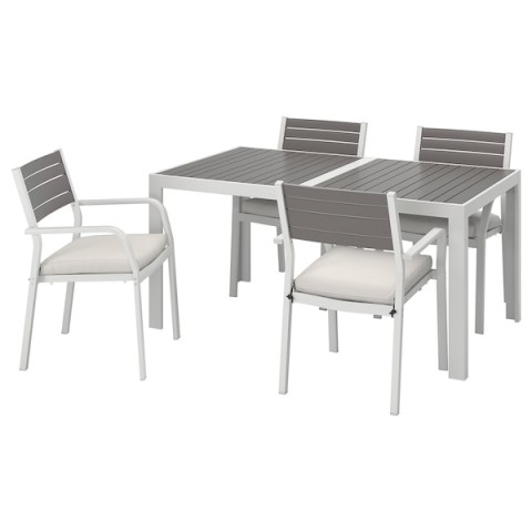 SJÄLLAND Table and 4 armchairs