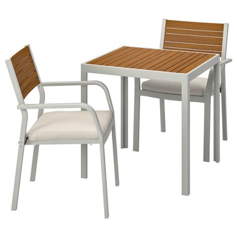SJÄLLAND Table+2 armchairs