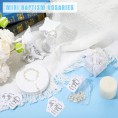 100 Pieces Baptism Favors Set Includes 25 Pieces Mini Rosary Baptism Favors 25 Pieces Baptism Favor Boxes 25 Pieces White Organza Bags with Drawstring 25 Pieces Thank Tags for Baby Shower Silver