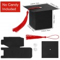 100 Pieces Graduation Cap Gift Candy Sugar Box for Filling Candy Sugar Chocolate Souvenir on Graduation Party Red
