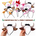 12 PCS Farm Barnyard Animals Ear Headbands for Petting Zoo Farmhouse Themed Birthday Party Favors Kids Toddlers Adults Costumes Dress-Up Party Supplies