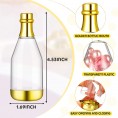 18 Pieces Champagne Bottle Container Candy Bottle DIY Favor Mini Baby Shower Favors Candy Jars Wedding Favors Plastic Small Champagne Bottles for Wedding Bridal Shower Birthday Clear and Gold