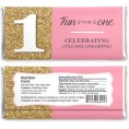1st Birthday Girl Fun to be One Candy Bar Wrappers First Birthday Party Favors Set of 24