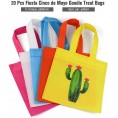 20 Pcs Fiesta Cinco de Mayo Goodie Treat Bags Non-Woven Candy Goodie Gift Party Bags with Handles for Party Favor Kids Birthday Baby Shower Bachelorette Mexican Fiesta Theme Party Decorations
