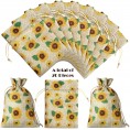 20 Pieces Sunflower Burlap Bags Sunflower Drawstring Pouch Treat Bags Sunflower Burlap Bags with Drawstring for Wedding Birthday Party Favor Supplies